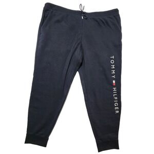 Tommy Hilfiger Women's Drawstring Embroidery Logo Pants Navy Size XXL